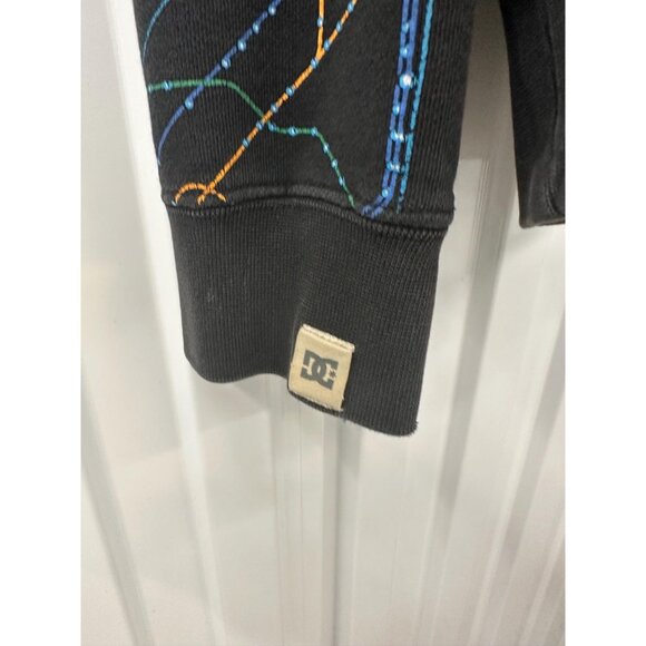 Y2K DC Shoes Subway Map Hoodie | Rare Neon Graphic Zip Up Size Medium - Picture 4 of 6